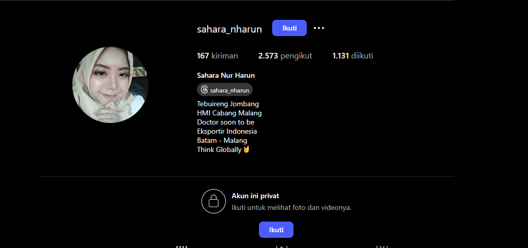 akun Instagram Sahara 